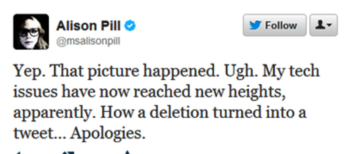 Newsroom Actress Pulls A Weiner Mistakenly Tweets Topless Photo Of