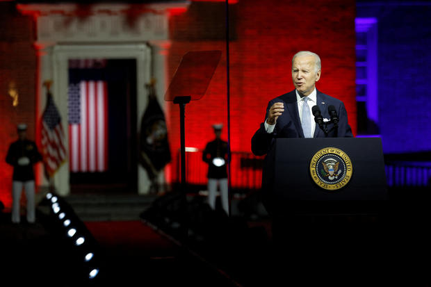 President Joe Biden speaks in Philadelphia 
