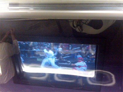 Video Screen Inside Subway Train 