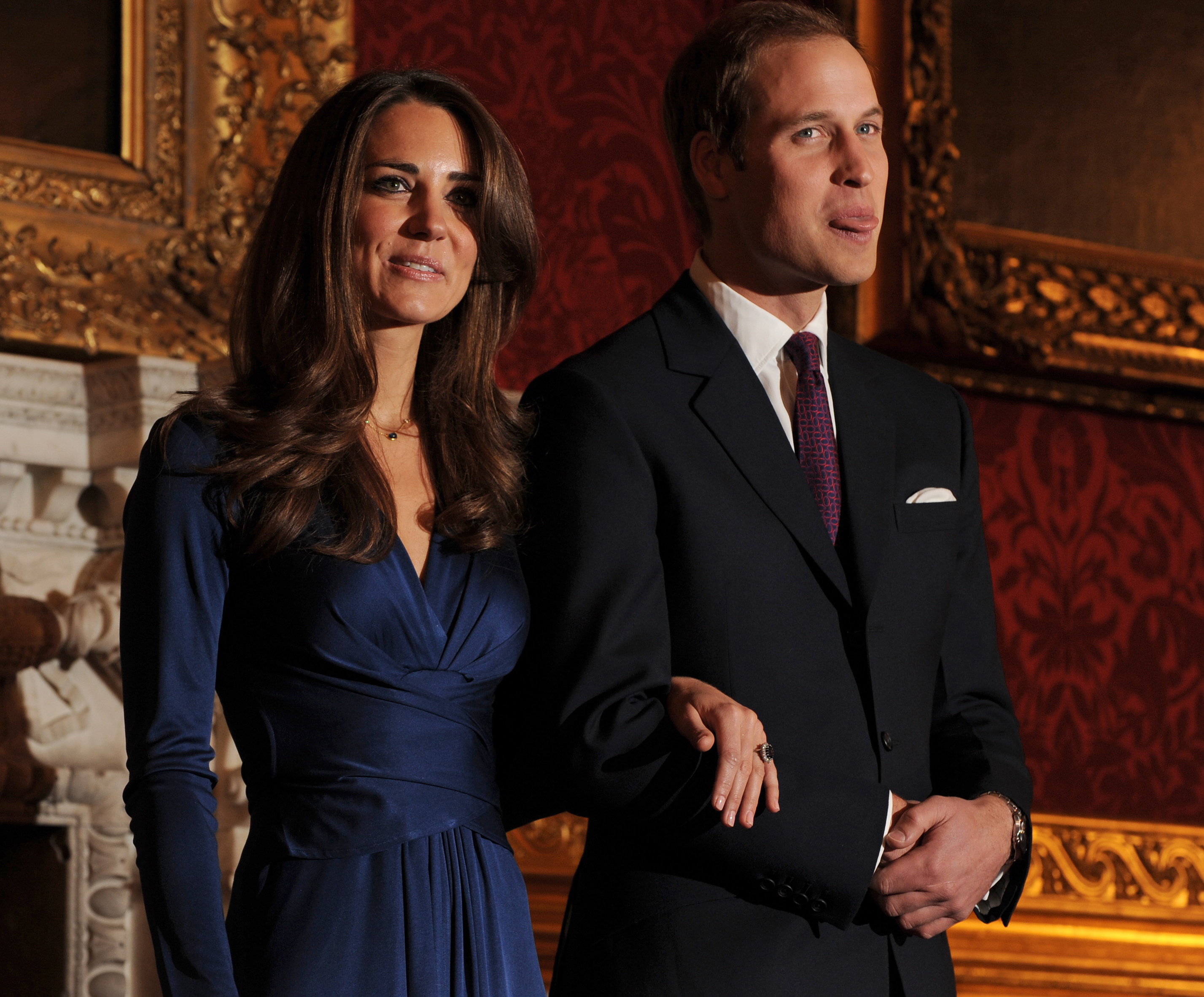 Britain's Prince William and his fiancée 