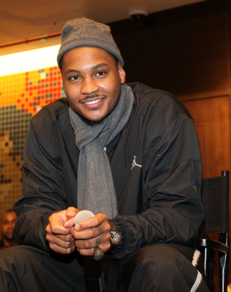 Jordan Brand Athlete Carmelo Anthony Celebrates Launch of Jordan Brand Melo M7 Performance Shoe at House of Hoops by Foot Locker in Harlem NYC 