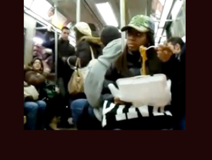 Spaghetti Fight On Subway 