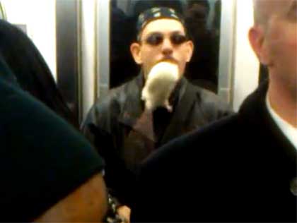 Rat In Mouth On Subway 