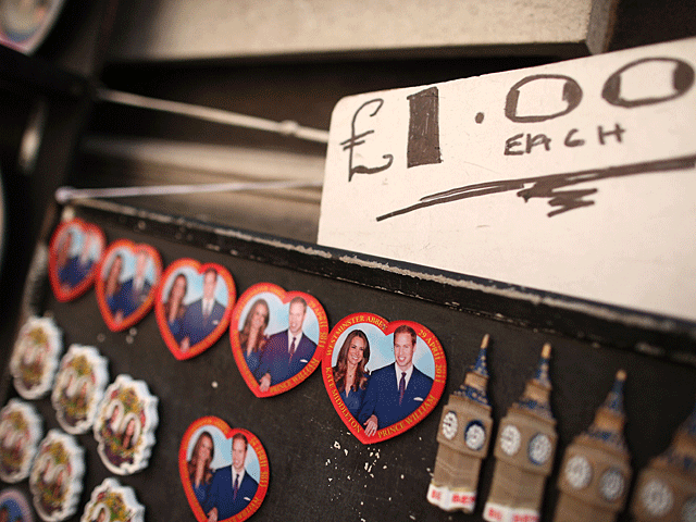 LONDON, ENGLAND - MARCH 31: Royal Wedding souvenir fridge magnets are displayed for sale on March 31, 2011 in London, England. Prince William will marry Kate Middleton at Westminster Abbey on Friday 29th April 2011. (Photo by Peter Macdiarmid/Getty Images 