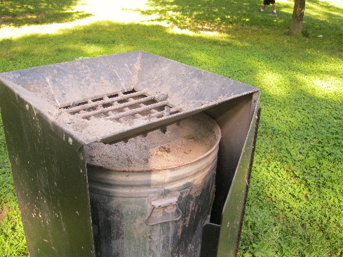 Un-emptied coal bin in Prospect Park  
