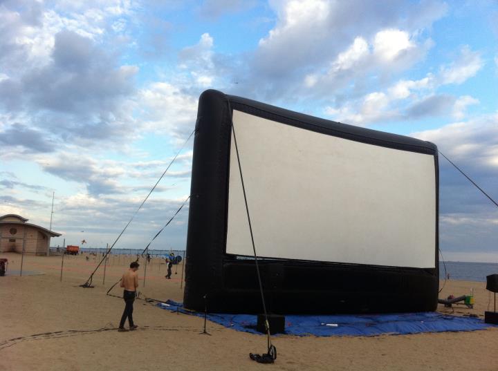 40-Foot Screen For Coney Island Flicks on the Beach 