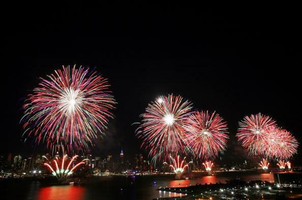 Fireworks Burst Over New York City On Fourth Of July 