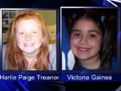 11-year-old Harlie Treanor and 8-year-old Victoria Gaines 