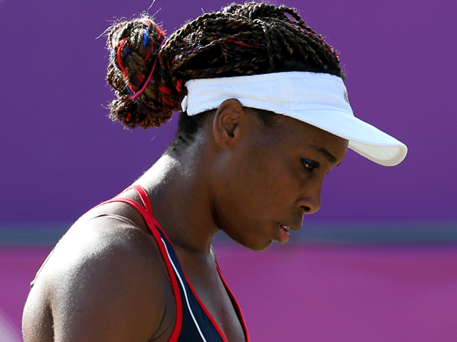 Venus Williams after losing during the third round of women's singles tennis Aug. 1 at the London 2012 Olympics. 