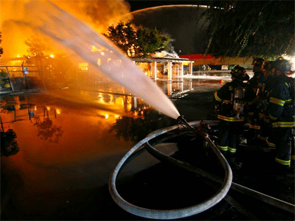 A 3-alarm fire ripped through a San Jose nursery overnight.  