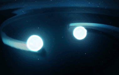 Doomed Neutron Stars Create Blast of Light and Gravitational Waves animated  gif