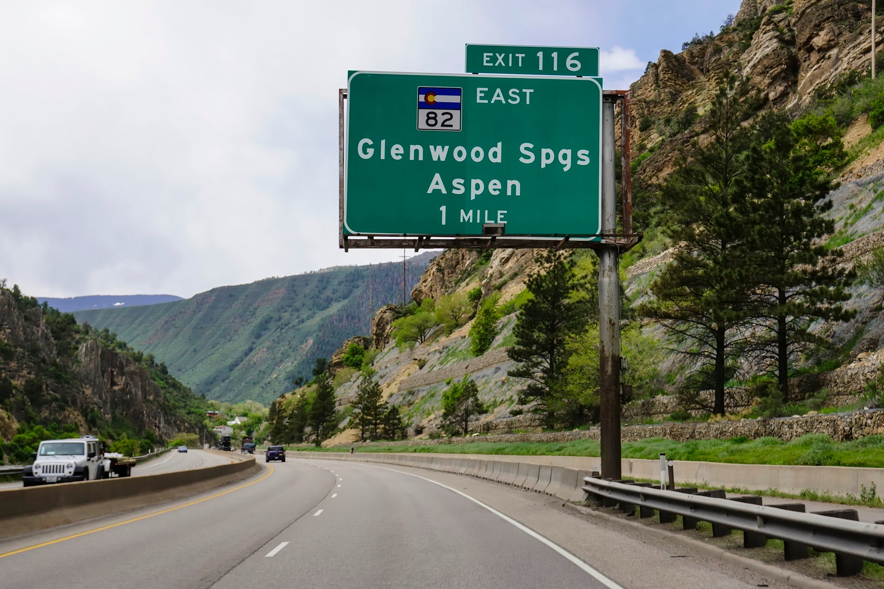 Glenwood Springs and Aspen Colorado Colorado I-70 Interstate 70 highway Signs 
