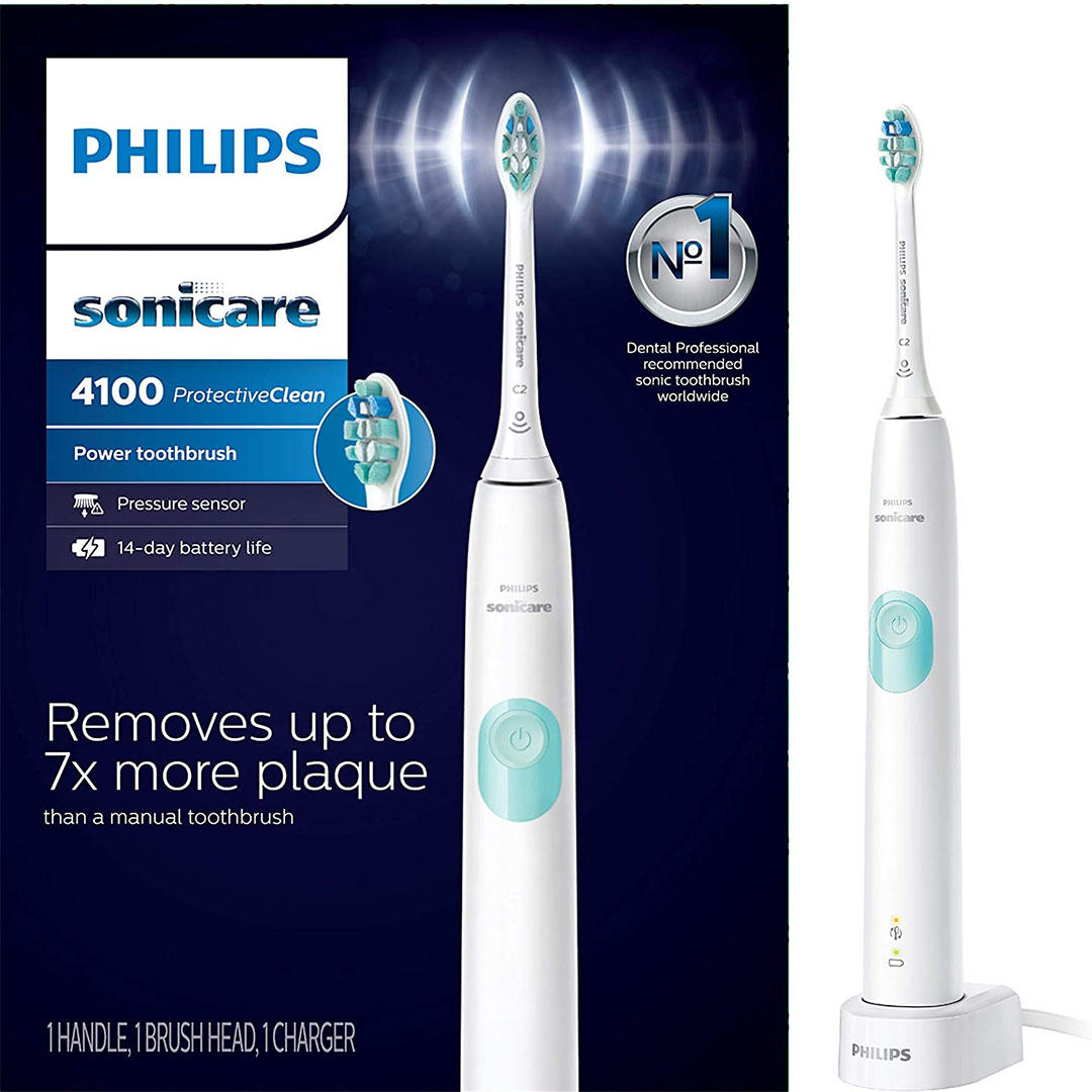 Philips Sonicare HX6817/01 ProtectiveClean 4100 Rechargeable Electric Toothbrush, White 