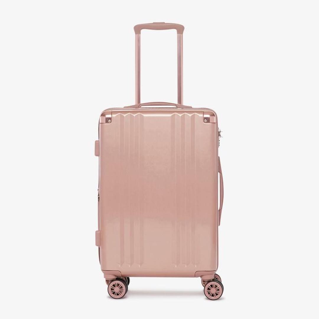 calpak ambeur carry-on luggage rose gold 