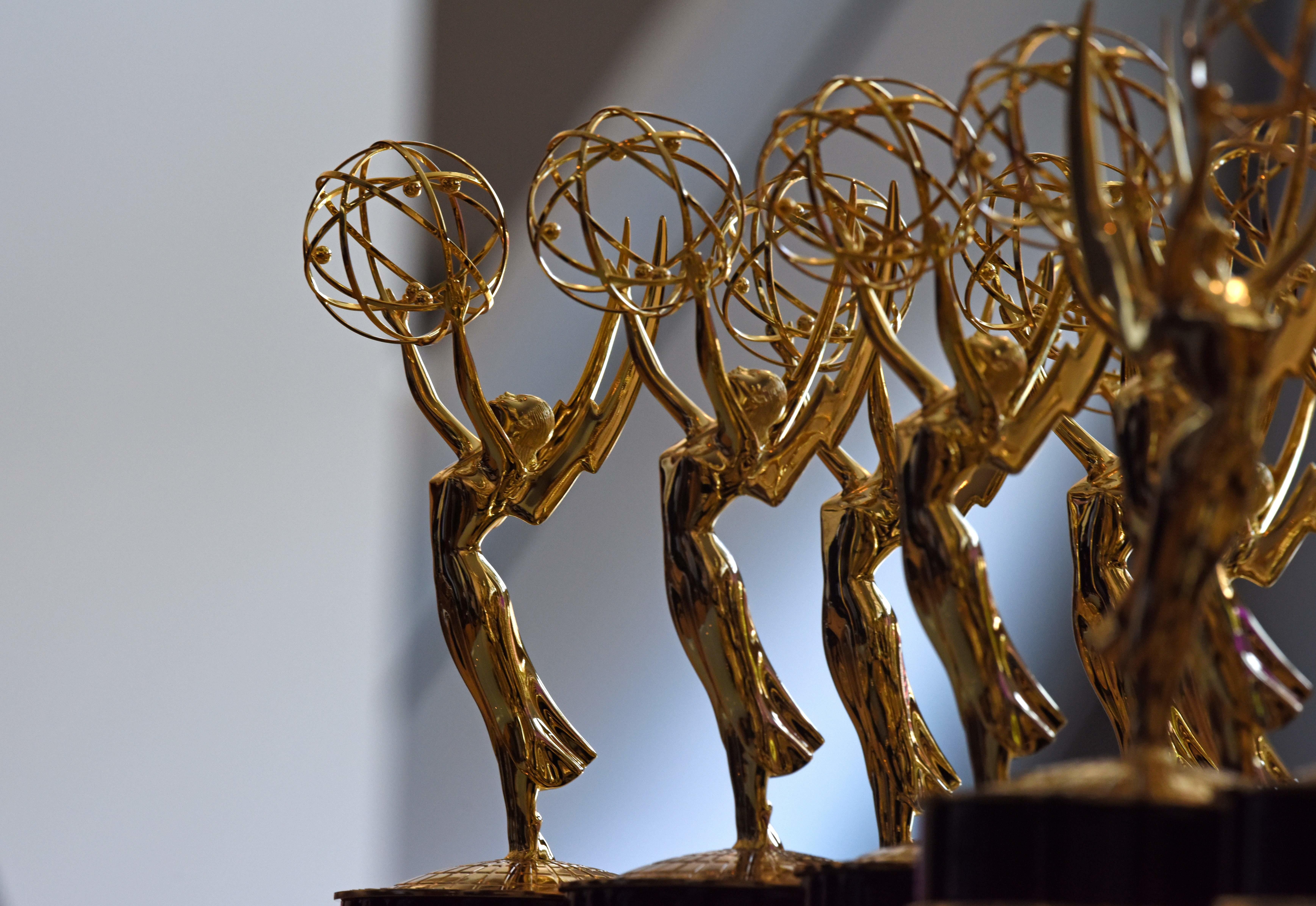 Emmy statues are seen before the 70th Emmy Awards 