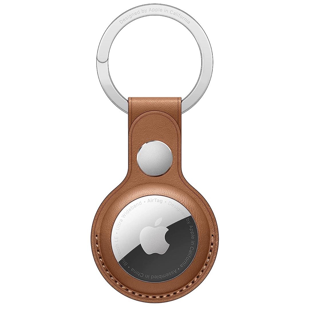 Leather Apple AirTag keychain 