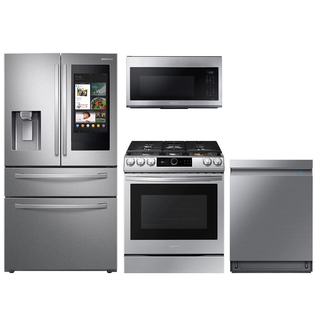 28 cu. ft. Family Hub 4-door refrigerator, gas range, microwave and Smart Linear dishwasher package 