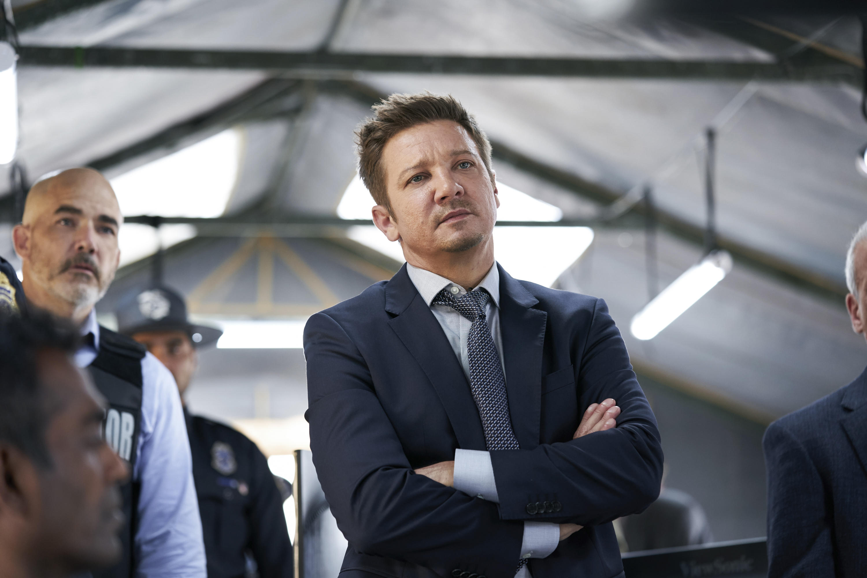 Jeremy Renner as Mike of the Paramount+ series MAYOR OF KINGSTOWN 