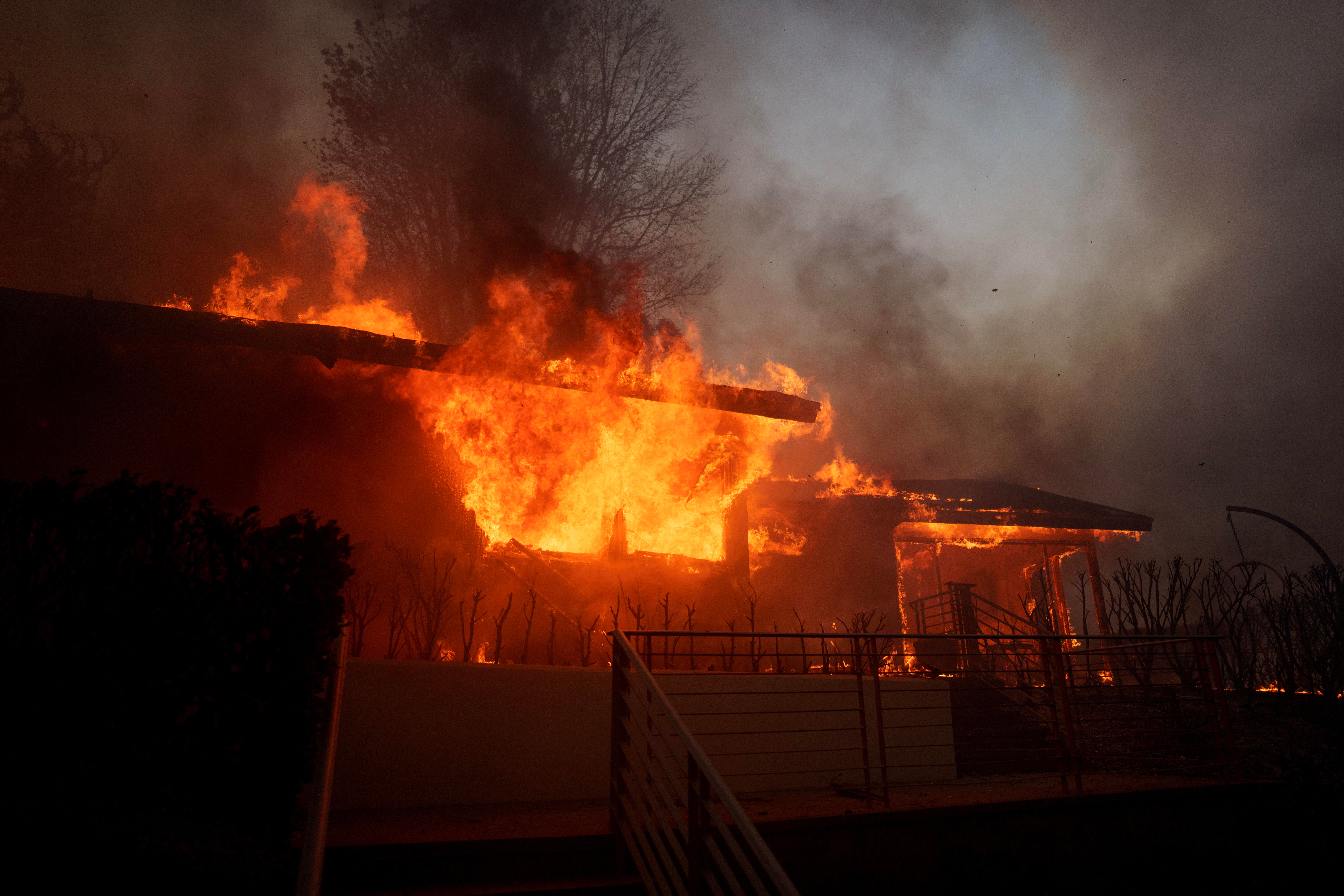 Powerful Winds Fuel Multiple Fires Across Los Angeles Area