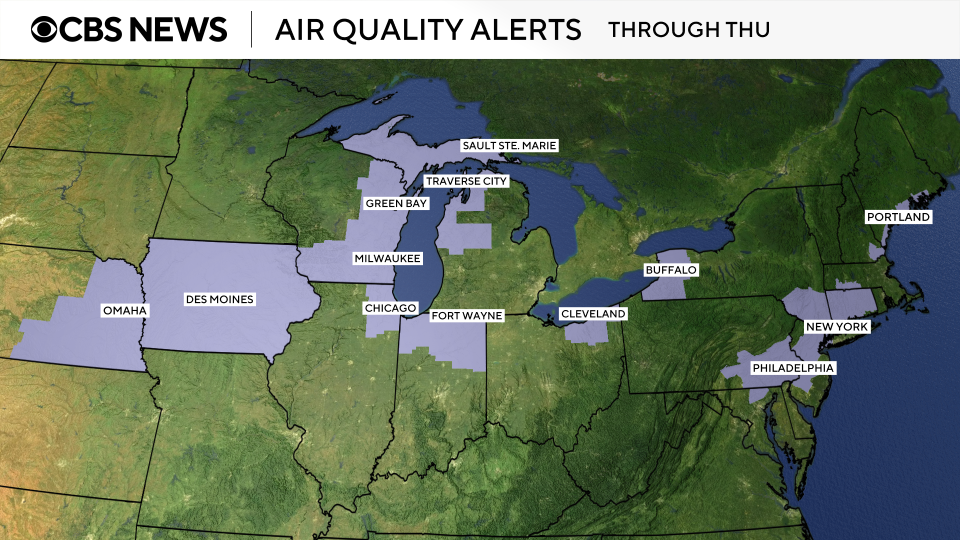 Maps show the air quality of the USA and the forecast of Forest Fire of Canada 2 Air-Caidad-alerts.png