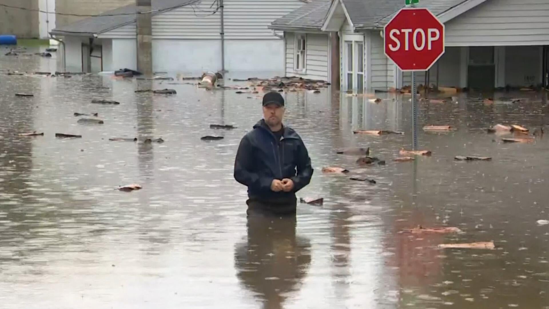 Floodwaters submerge Midwest neighborhoods bracing for more severe storms
