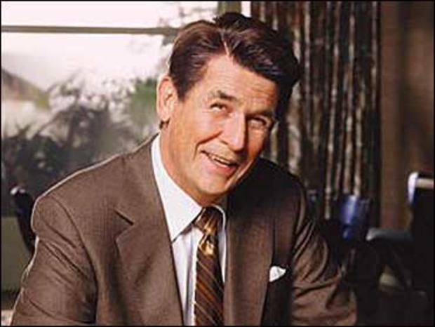 James Brolin as President Ronald Reagan poses on the set of CBS' "The Reagans," in this undated publicity photo. The two-part miniseries about former President Reagan and his wife, Nancy, airs Nov. 16, 2003 and Nov. 18. The November rating "sweeps" begin  