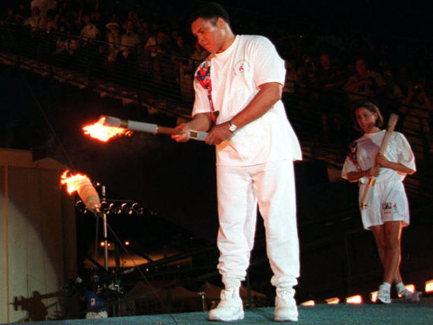 Muhammad Ali lights the Olympic flame 
