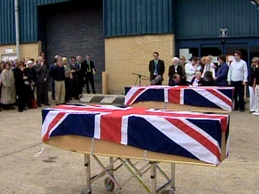 Coffins Paul Douglas and James Brolan 