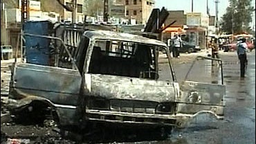 Aftermath of car bomb blast 