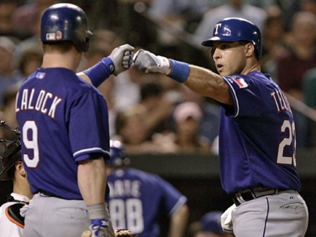 Hank Blalock of the Texas Rangers fields during the game against the  News Photo - Getty Images