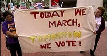 'Today We March, Tomorrow We Vote' - CBS News