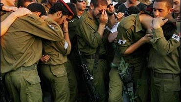 Graveside service for Israeli soldier Yonatan Hadassi, Kibbutz Merhavya, 7-20-06 