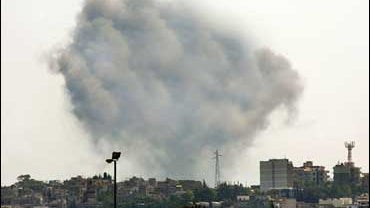 Smoke rises over Tyre, Lebanon 