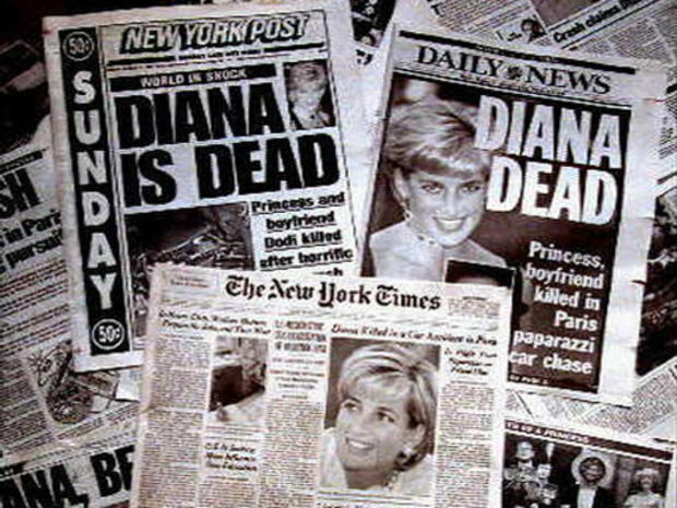 New York newspapers after death of Princess Diana, 