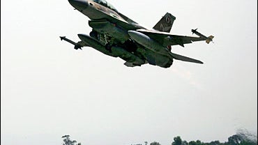 An Israeli F-16 warplane takes off for a mission in Lebanon from an air force base in southern Israel, Sunday July 23, 2006. 