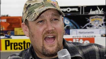 Larry the Cable Guy at a NASCAR event on June 26. 
