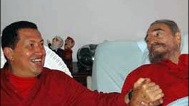 Cuba's Communist Party Newspaper, Fidel Castro, right, meetis with Venezuela's President Hugo Chavez 