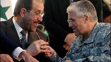 Iraqi Prime Minister Nouri al-Maliki and Gen. George Casey in Baghdad, Iraq, Thursday Sept.7, 2006. 