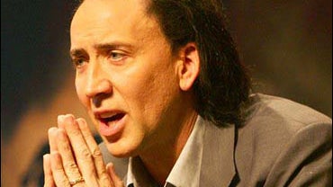 Nicolas Cage end of a press conference in Bangkok 