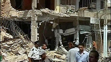 Aftermath of bomb blast, Baghdad, Iraq 