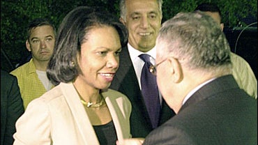 Secretary of State Condoleezza Rice meets Iraqi President Jalal Talabani in Baghdad, Thursday, Oct. 5, 2006. U.S. Secretary of State Rice arrived in Baghdad 