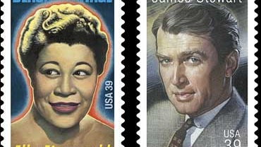 2007 stamps for Ella Fitzgerald and James Stewart 