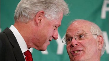 Sen. Ben Cardin, D-Md., speaks with former President Bill Clinton at a rally Sunday, Nov. 5, 2006 in Upper Marlboro, Md. Clinton was in attendance to endorse Sen. Cardin for the Senate and Baltimore Mayor Martin O'Malley for governor. O'Malley will be com 