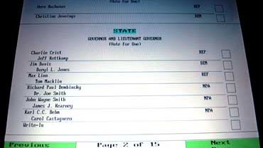 Florida election recount, electronic voting, touchscreen voting, Sarasota County 