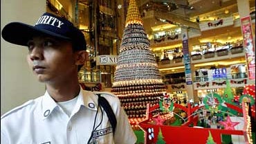 security guard at Jakarta mall 