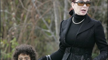 James Brown Jr. left, and his mother 