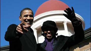 US Senator Barack Obama and his wife Michelle 