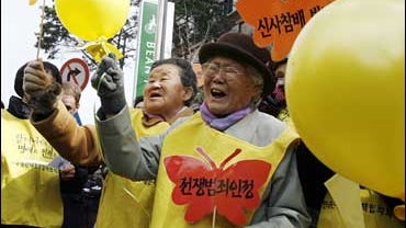 Former sex slave protests 