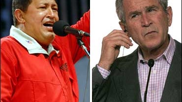 Hugo Chavez, George W. Bush 