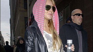 Lindsay Lohan arrives in midtown Manhattan 